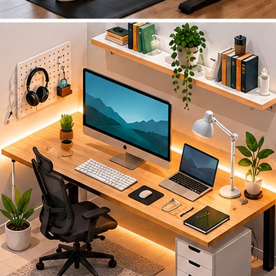 COFO Chairのアイソメトリックなデスク周りイメージ