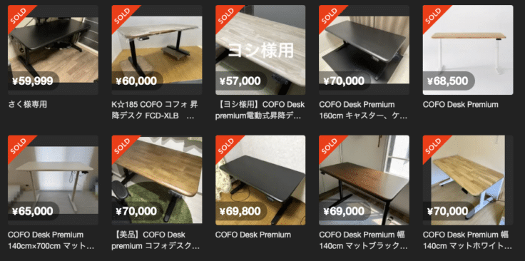 COFO Desk の中古相場スクリーンショット